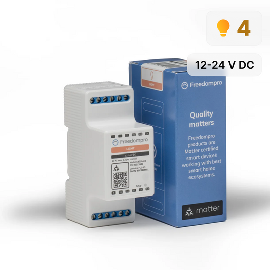 LB0104-D Interruttore WiFi Controlla 4 Luci Smart, Alimentazione 12 V 5 A, Modulo DIN H per Quadro Elettrico