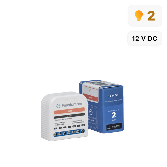 LB0602-F Interruttore WiFi Controlla 2 Luci Smart, Alimentazione 12 V 14 A, Modulo MINI per Scatola da Incasso 502/503
