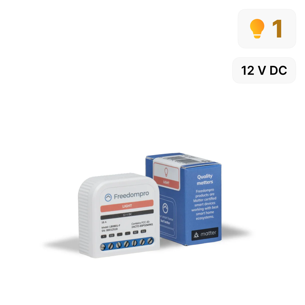 LB0801-F Interruttore WiFi Controlla 1 Luce Smart, Alimentazione 12 V 16 A, Modulo MINI per Scatola da Incasso 502/503