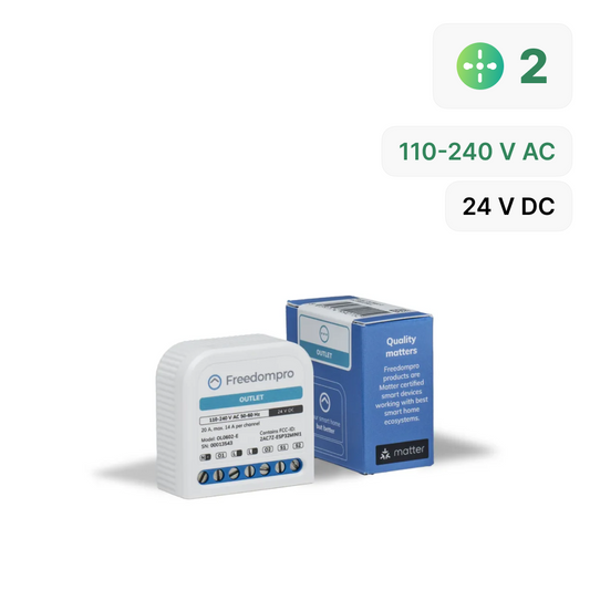 OL0602-E Interruttore WiFi Controlla 2 Prese Elettriche Smart, Alimentazione 110-240 V 14 A, Modulo MINI per Scatola da Incasso 502/503