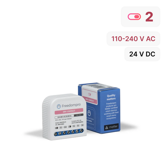 SW0702-E Interruttore WiFi Controlla 2 Contatti Puliti Smart, Alimentazione 110-240 V 14 A, Modulo MINI per Scatola da Incasso 502/503