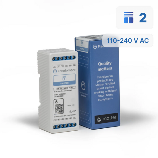 WC0102-A Interruttore WiFi Controlla 2 Tapparelle Elettriche Smart, Alimentazione 110-240 V 5 A, Modulo DIN per Scatola di Derivazione